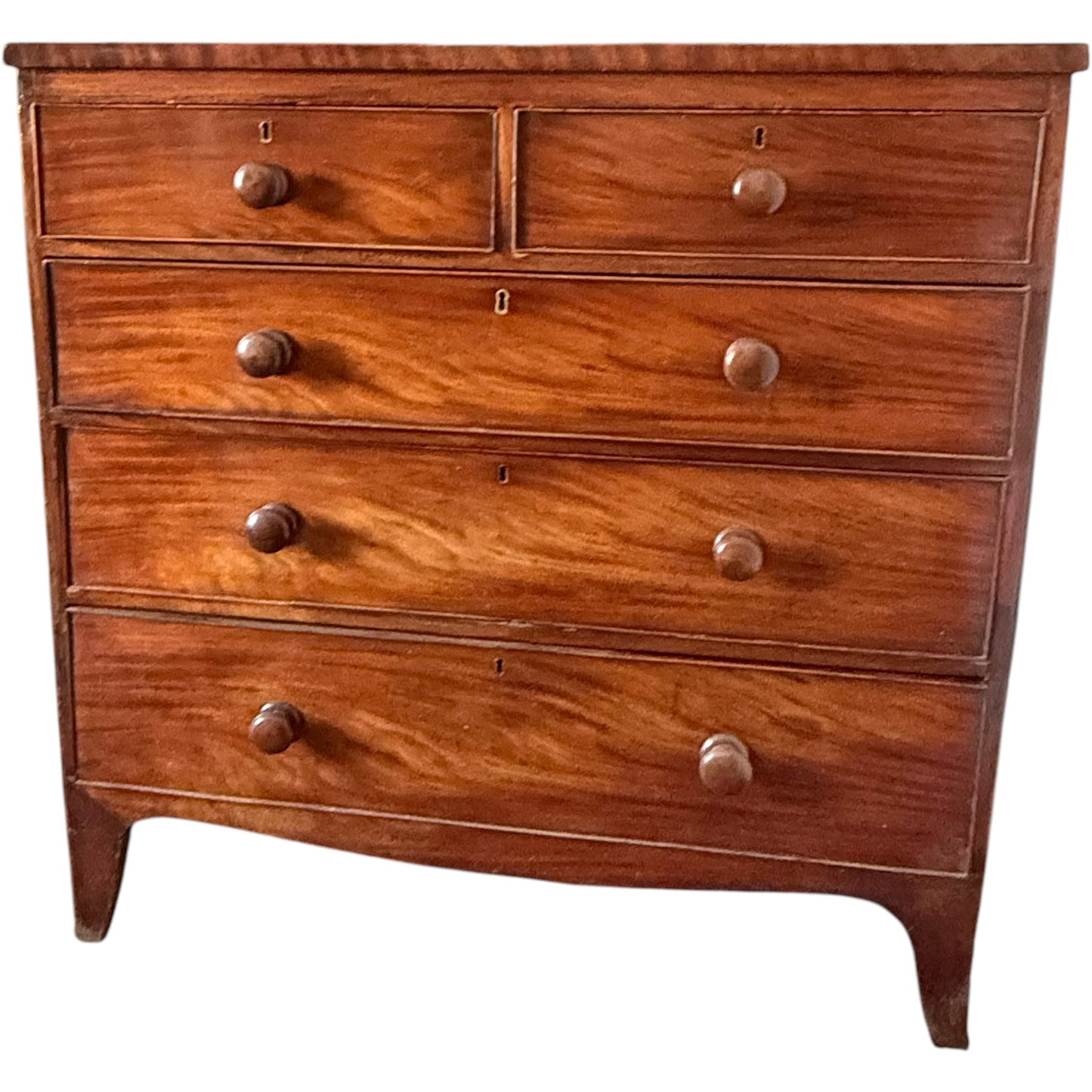 Antique Regency Early Victorian Mahogany Chest Of Drawers c1830–1850
