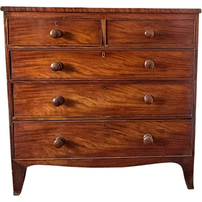 Antique Regency Early Victorian Mahogany Chest Of Drawers c1830–1850