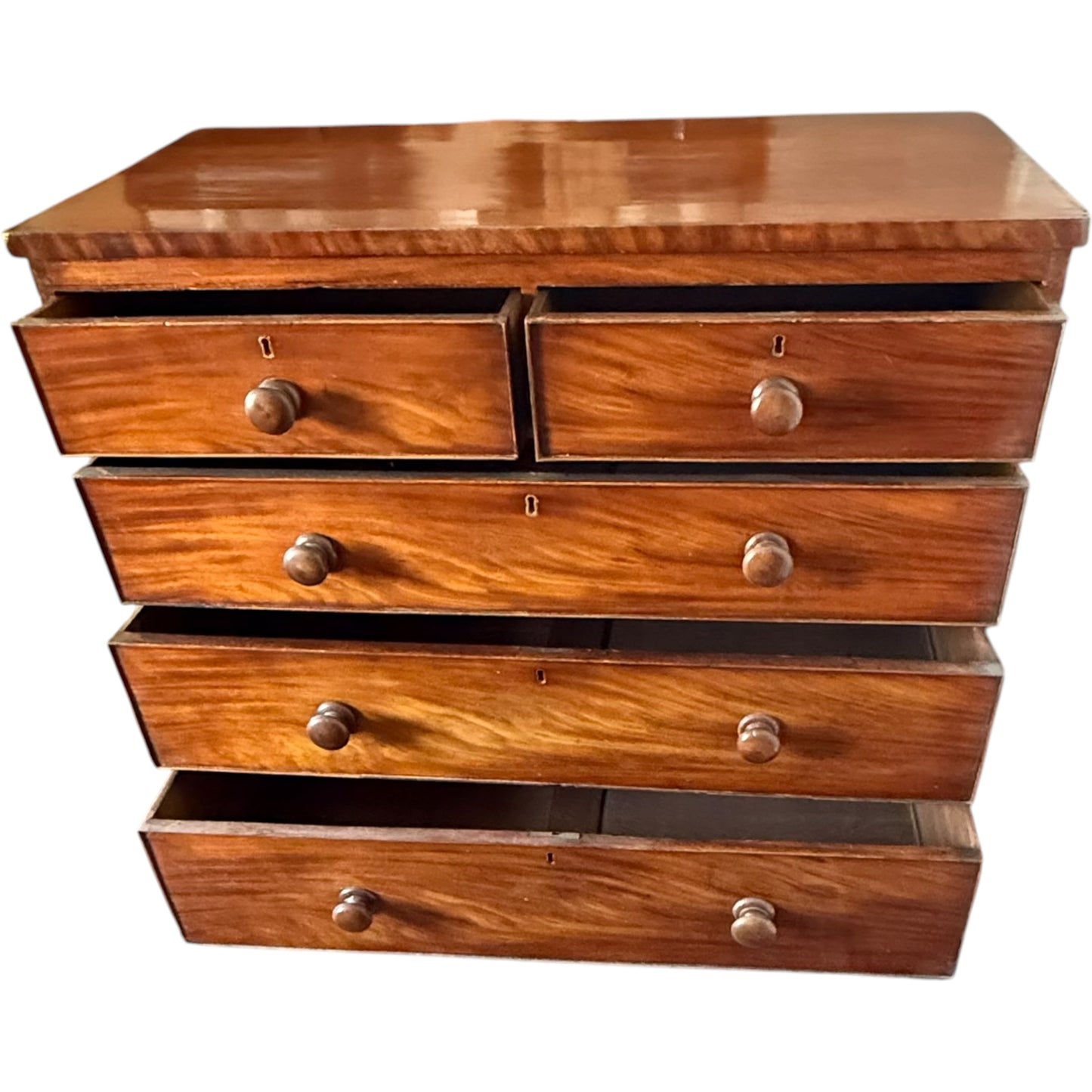 Antique Regency Early Victorian Mahogany Chest Of Drawers c1830–1850