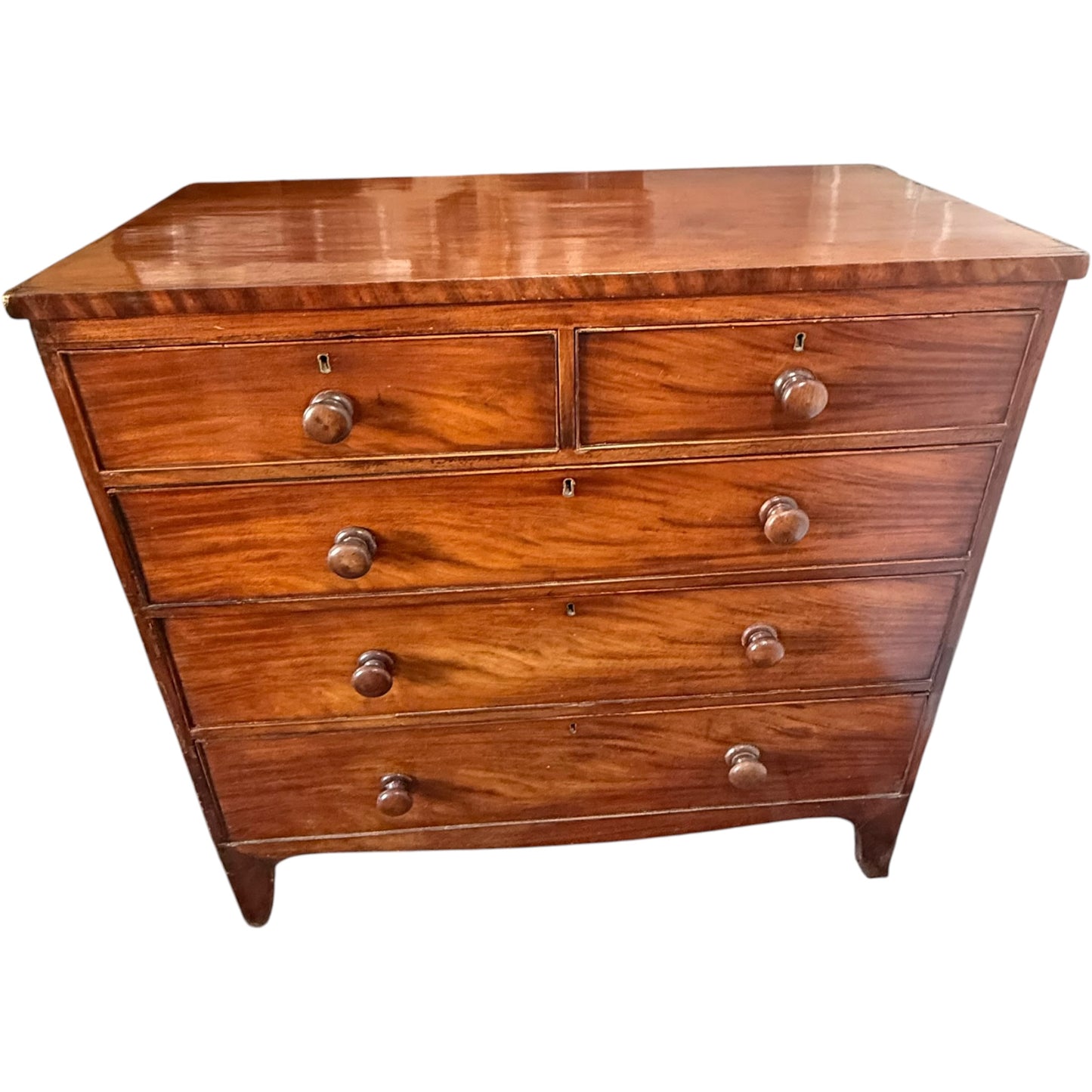 Antique Regency Early Victorian Mahogany Chest Of Drawers c1830–1850