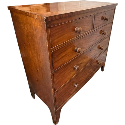 Antique Regency Early Victorian Mahogany Chest Of Drawers c1830–1850