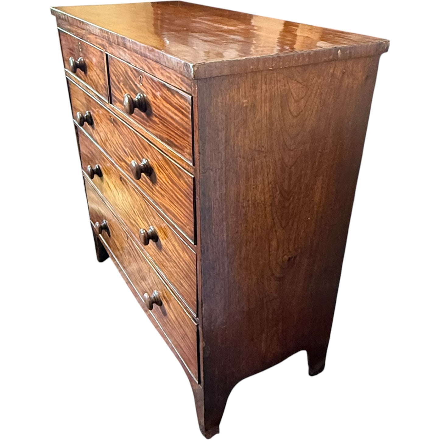 Antique Regency Early Victorian Mahogany Chest Of Drawers c1830–1850