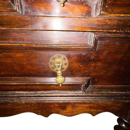Antique Victorian Jacobean Revival Oak Bureau c.1890–1910