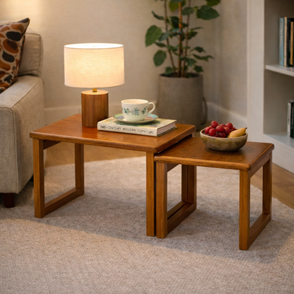 Vintage Teak Nesting Tables – Mid-Century Style Pair