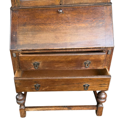 Antique Oak Bureau Bookcase