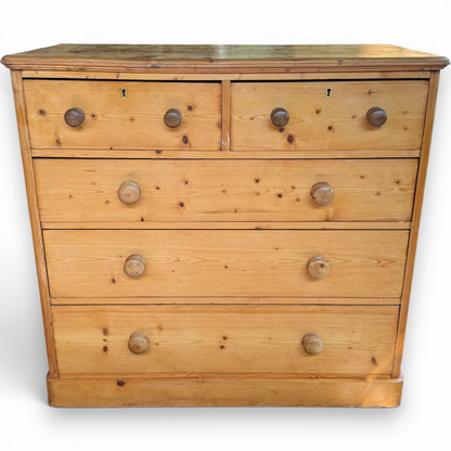 Antique Victorian Pine Chest Of Drawers