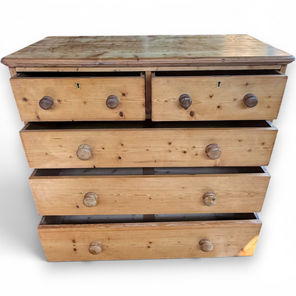 Antique Victorian Pine Chest Of Drawers