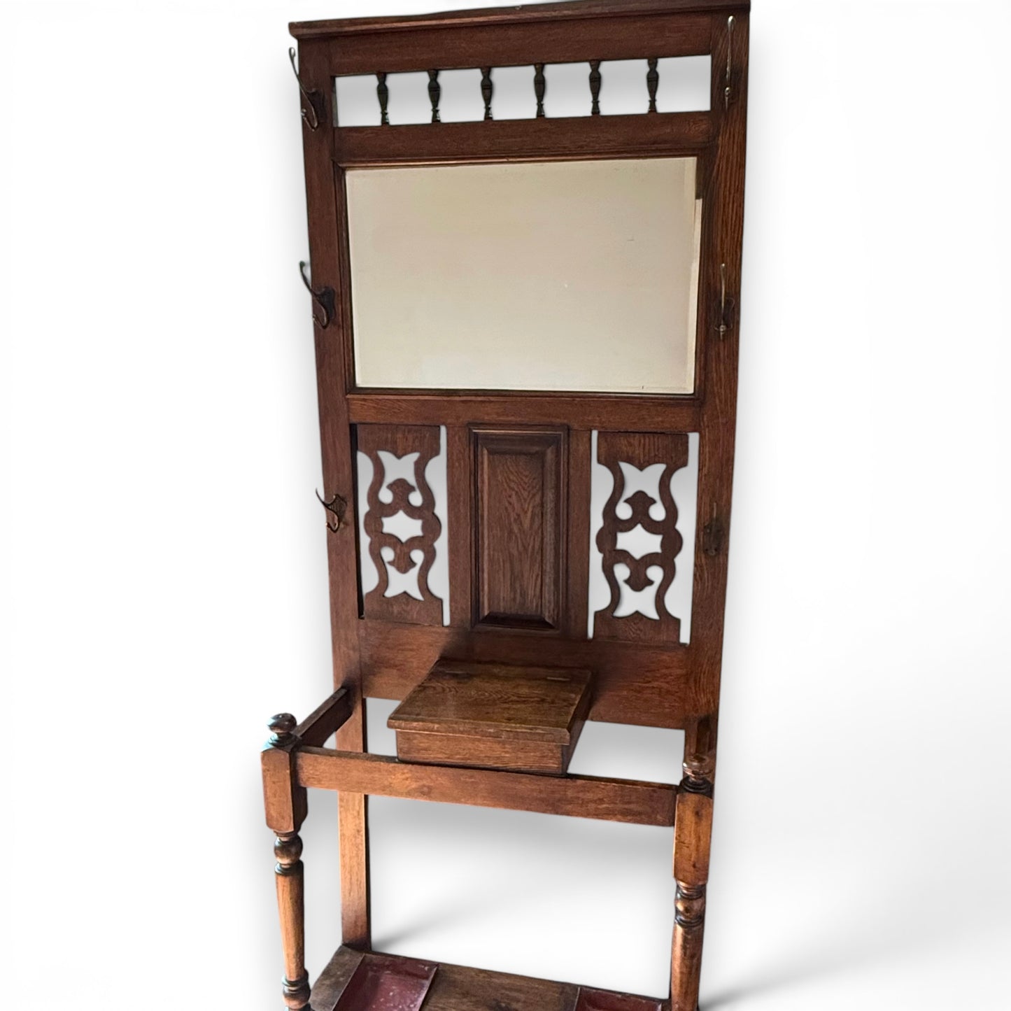 Antique Edwardian Oak Hall Stand