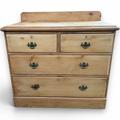 Antique Natural Waxed Pitch Pine Chest of Drawers