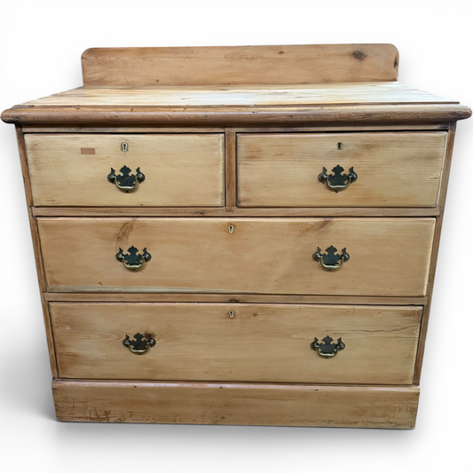Antique Natural Waxed Pitch Pine Chest of Drawers