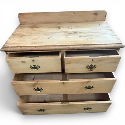 Antique Natural Waxed Pitch Pine Chest of Drawers