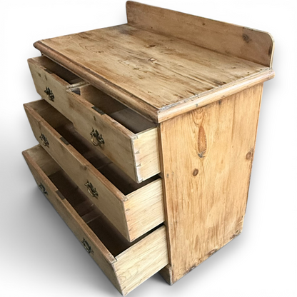 Antique Natural Waxed Pitch Pine Chest of Drawers