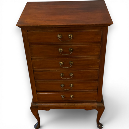 Victorian Mahogany Music Cabinet with Six Storage Compartments