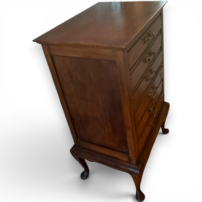 Victorian Mahogany Music Cabinet with Six Storage Compartments