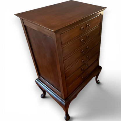Victorian Mahogany Music Cabinet with Six Storage Compartments