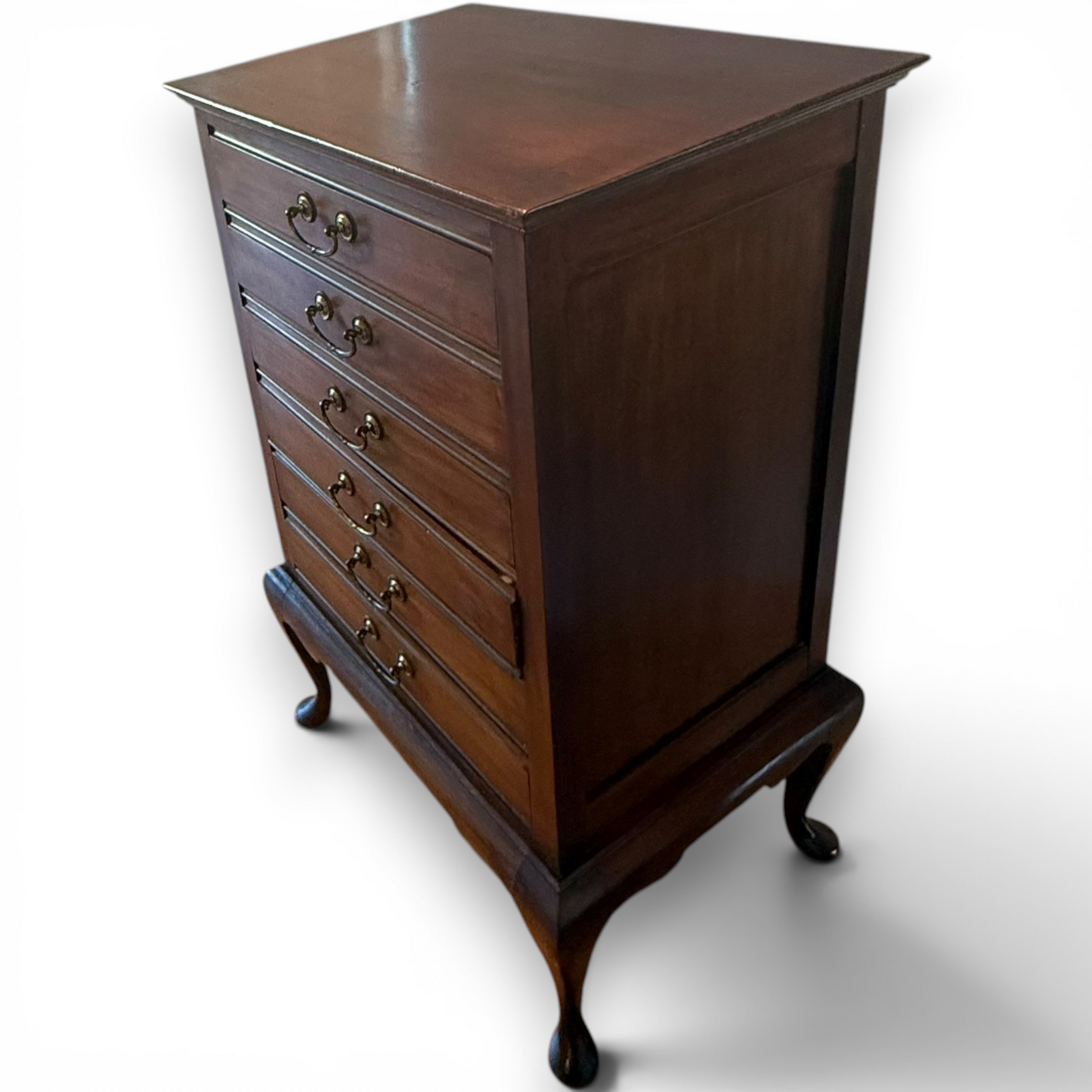 Victorian Mahogany Music Cabinet with Six Storage Compartments