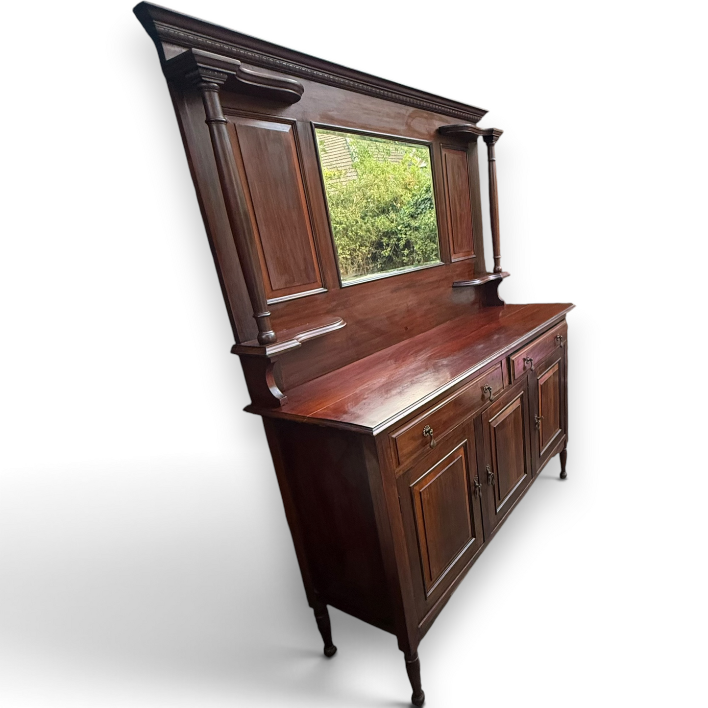 Antique Victorian Mahogany Mirror Back Sideboard Chiffonier
