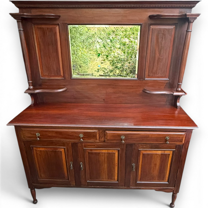 Antique Victorian Mahogany Mirror Back Sideboard Chiffonier