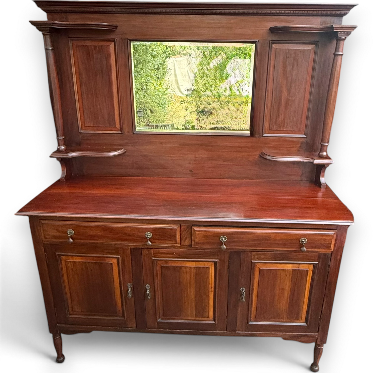 Antique Victorian Mahogany Mirror Back Sideboard Chiffonier