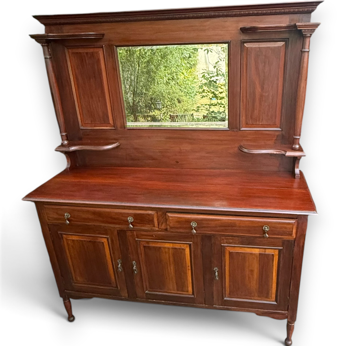 Antique Victorian Mahogany Mirror Back Sideboard Chiffonier