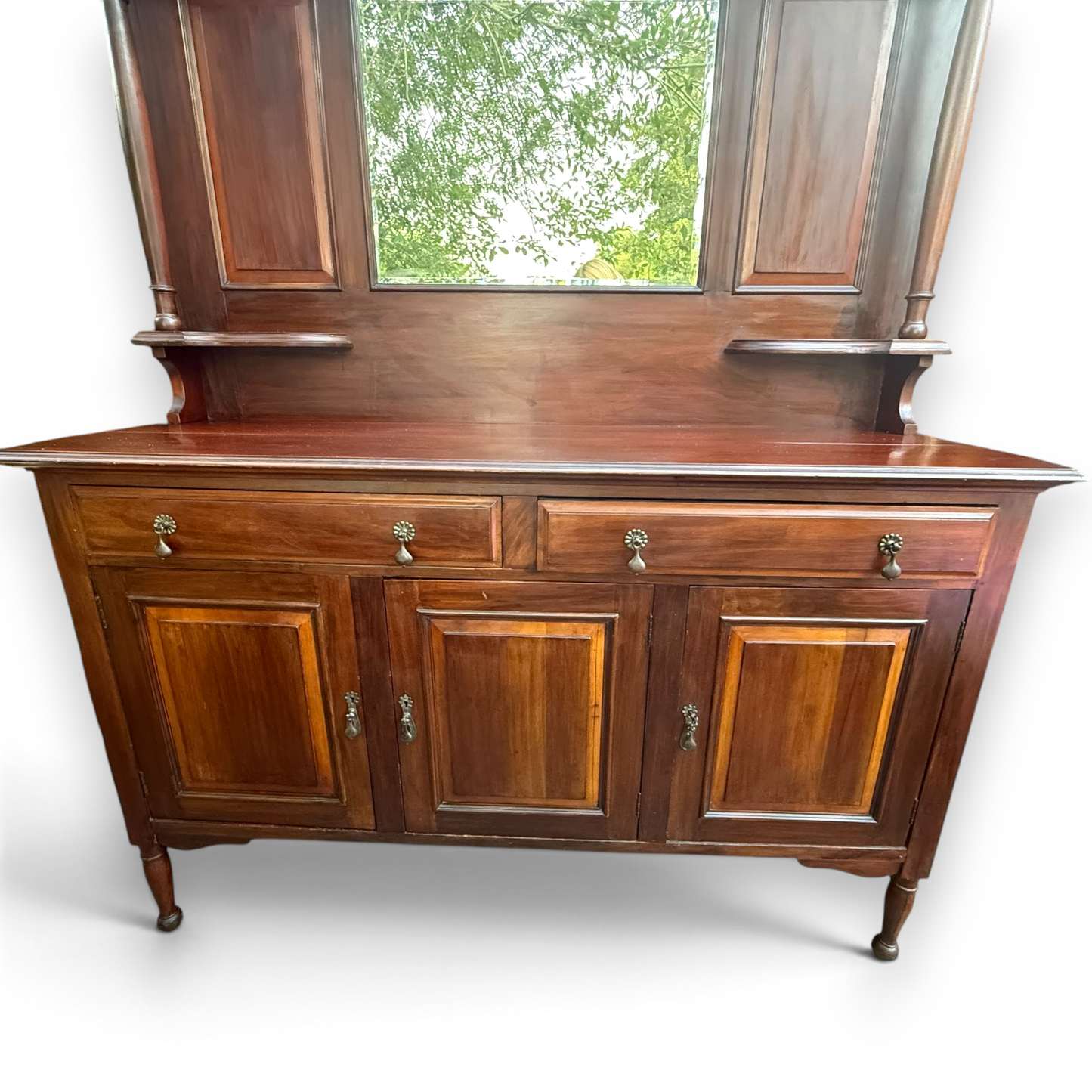 Antique Victorian Mahogany Mirror Back Sideboard Chiffonier