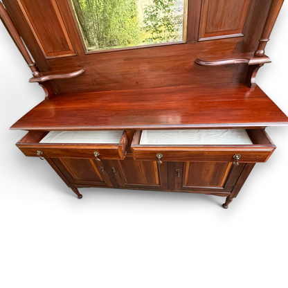 Antique Victorian Mahogany Mirror Back Sideboard Chiffonier