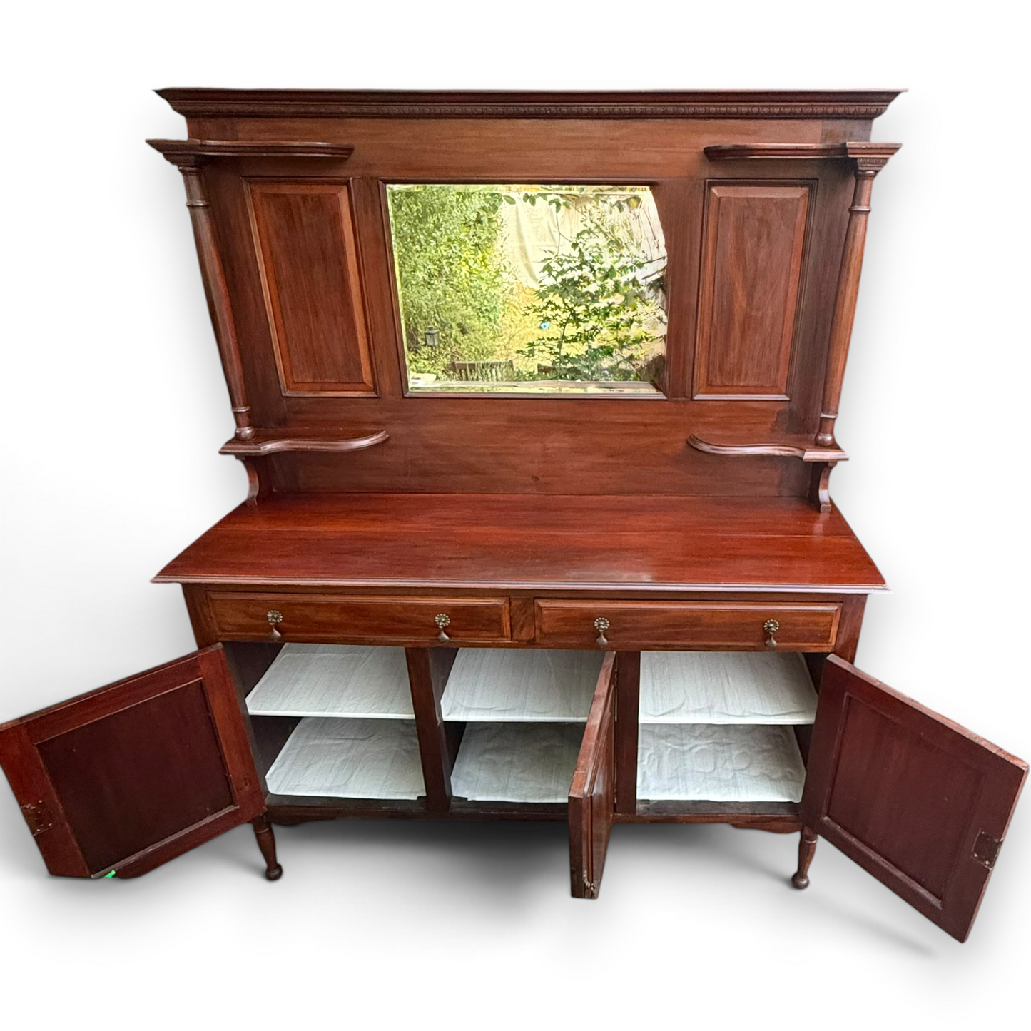 Antique Victorian Mahogany Mirror Back Sideboard Chiffonier
