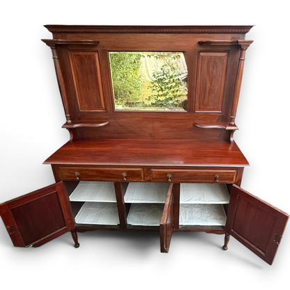 Antique Victorian Mahogany Mirror Back Sideboard Chiffonier