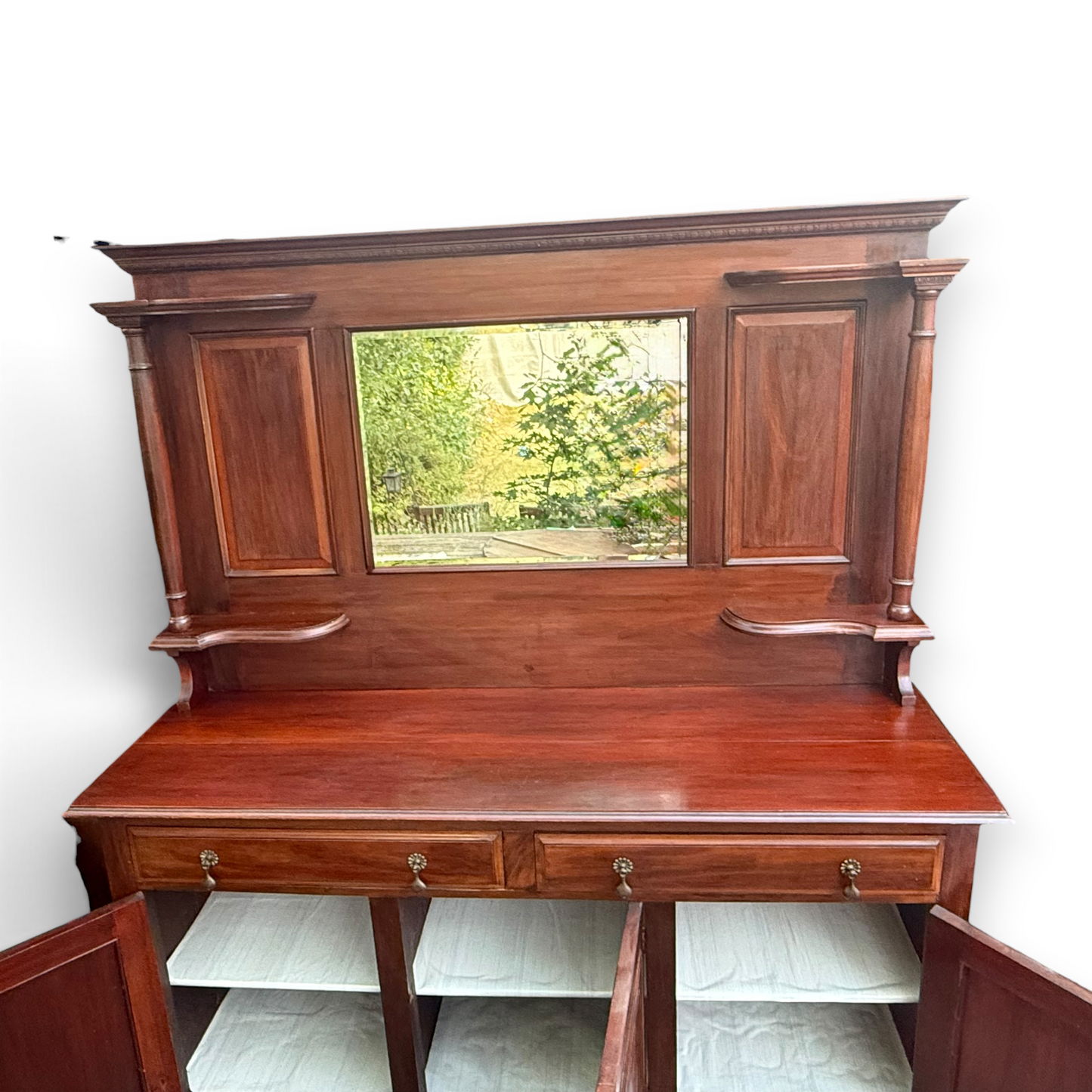 Antique Victorian Mahogany Mirror Back Sideboard Chiffonier