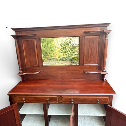 Antique Victorian Mahogany Mirror Back Sideboard Chiffonier