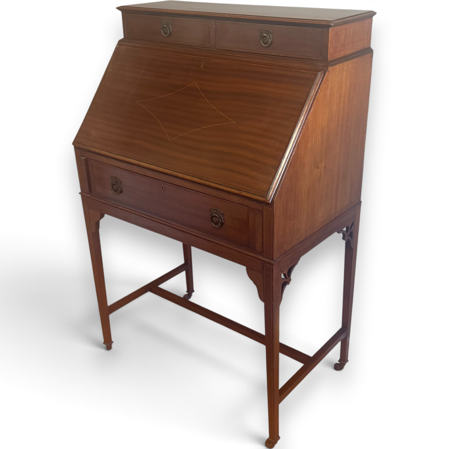 Antique Edwardian Mahogany Bureau Writing Desk