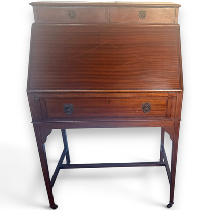 Antique Edwardian Mahogany Bureau Writing Desk