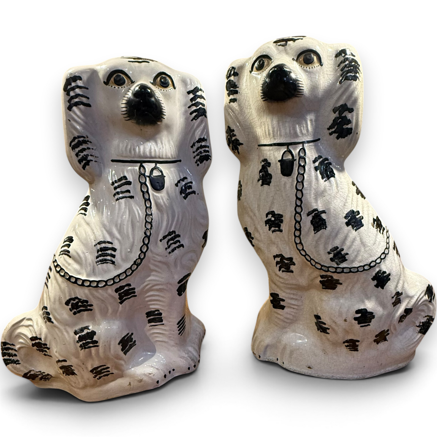 Pair of Large 19th Century Staffordshire Spaniel Dogs – Sampson Smith Longton