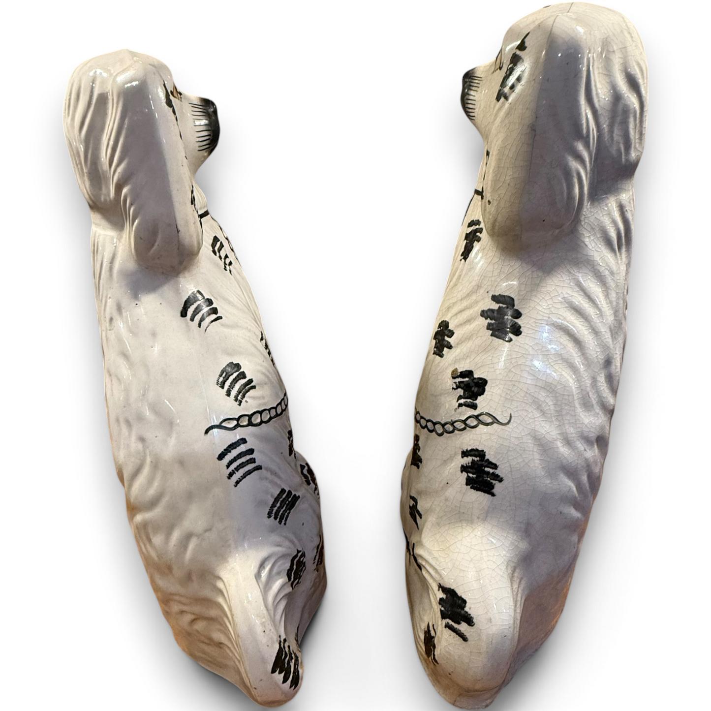Pair of Large 19th Century Staffordshire Spaniel Dogs – Sampson Smith Longton