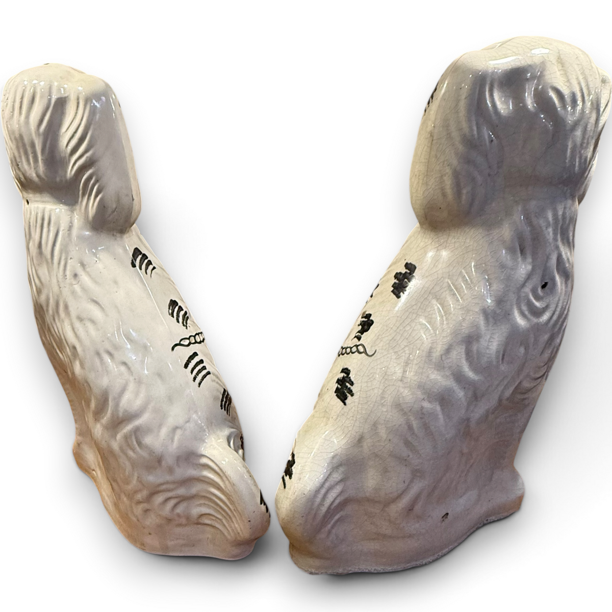Pair of Large 19th Century Staffordshire Spaniel Dogs – Sampson Smith Longton