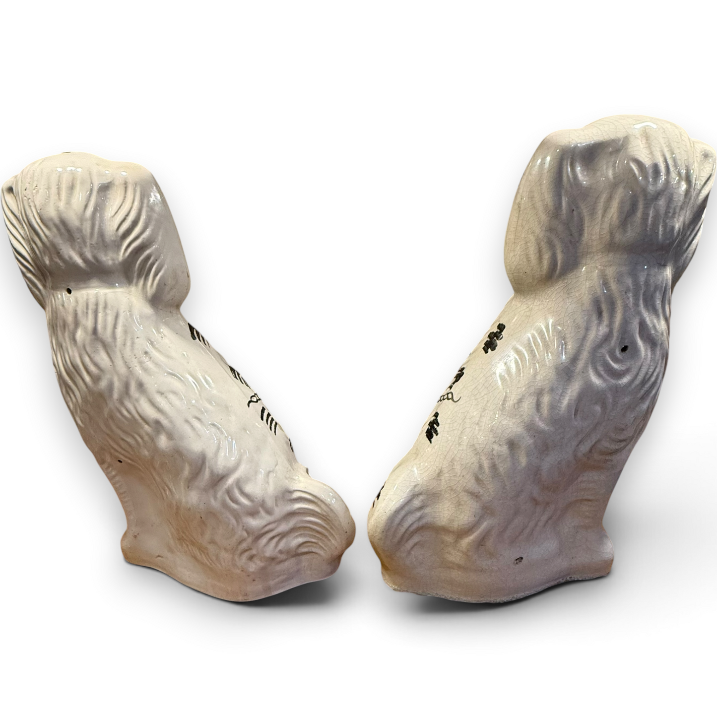 Pair of Large 19th Century Staffordshire Spaniel Dogs – Sampson Smith Longton