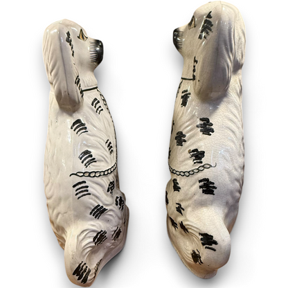 Pair of Large 19th Century Staffordshire Spaniel Dogs – Sampson Smith Longton