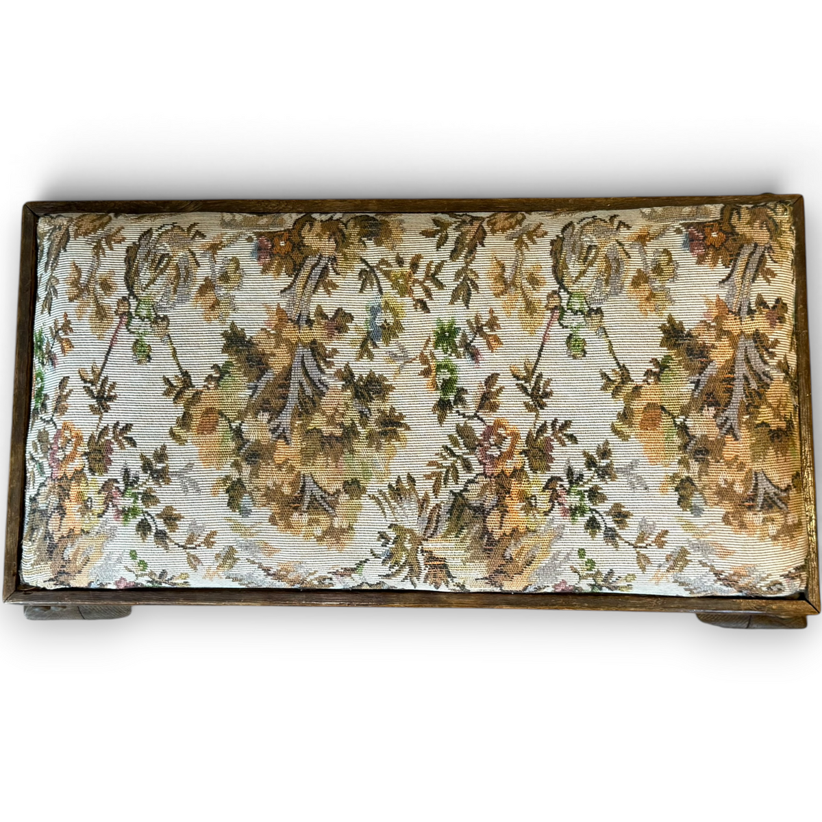 Antique Oak Tapestry Footstool