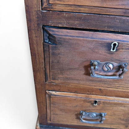 Victorian Twin Pedestal Writing Desk with Nine Drawers