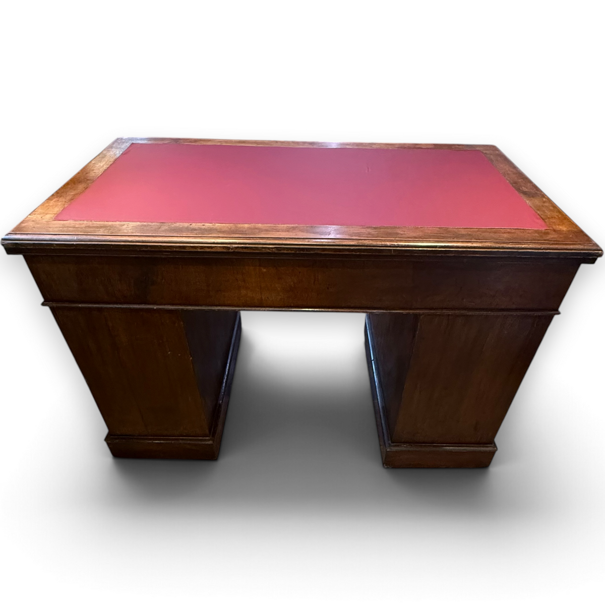 Victorian Twin Pedestal Writing Desk with Nine Drawers