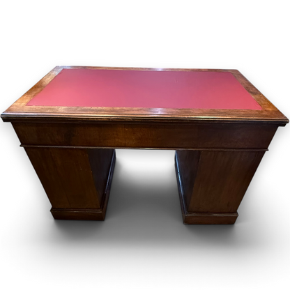 Victorian Twin Pedestal Writing Desk with Nine Drawers