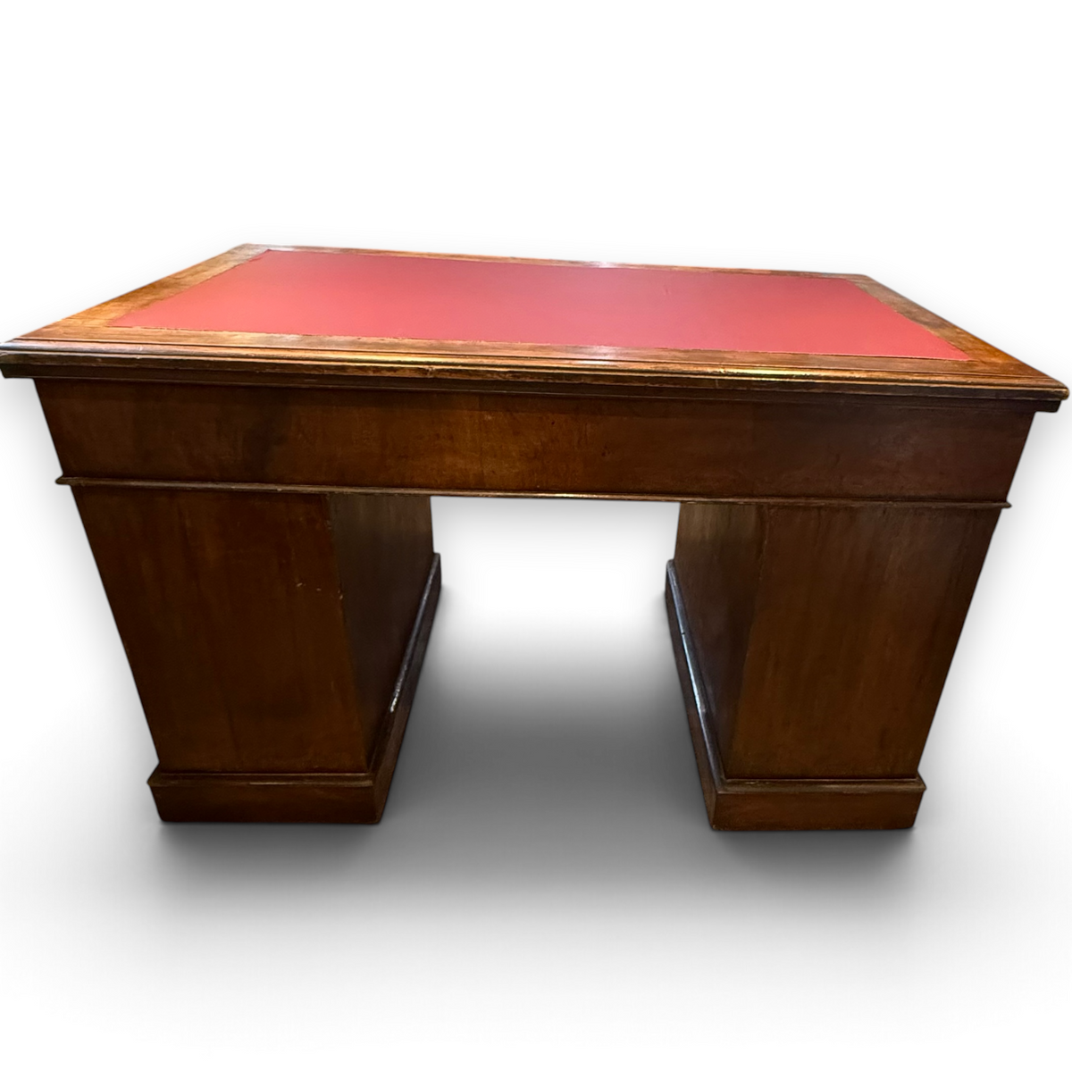 Victorian Twin Pedestal Writing Desk with Nine Drawers