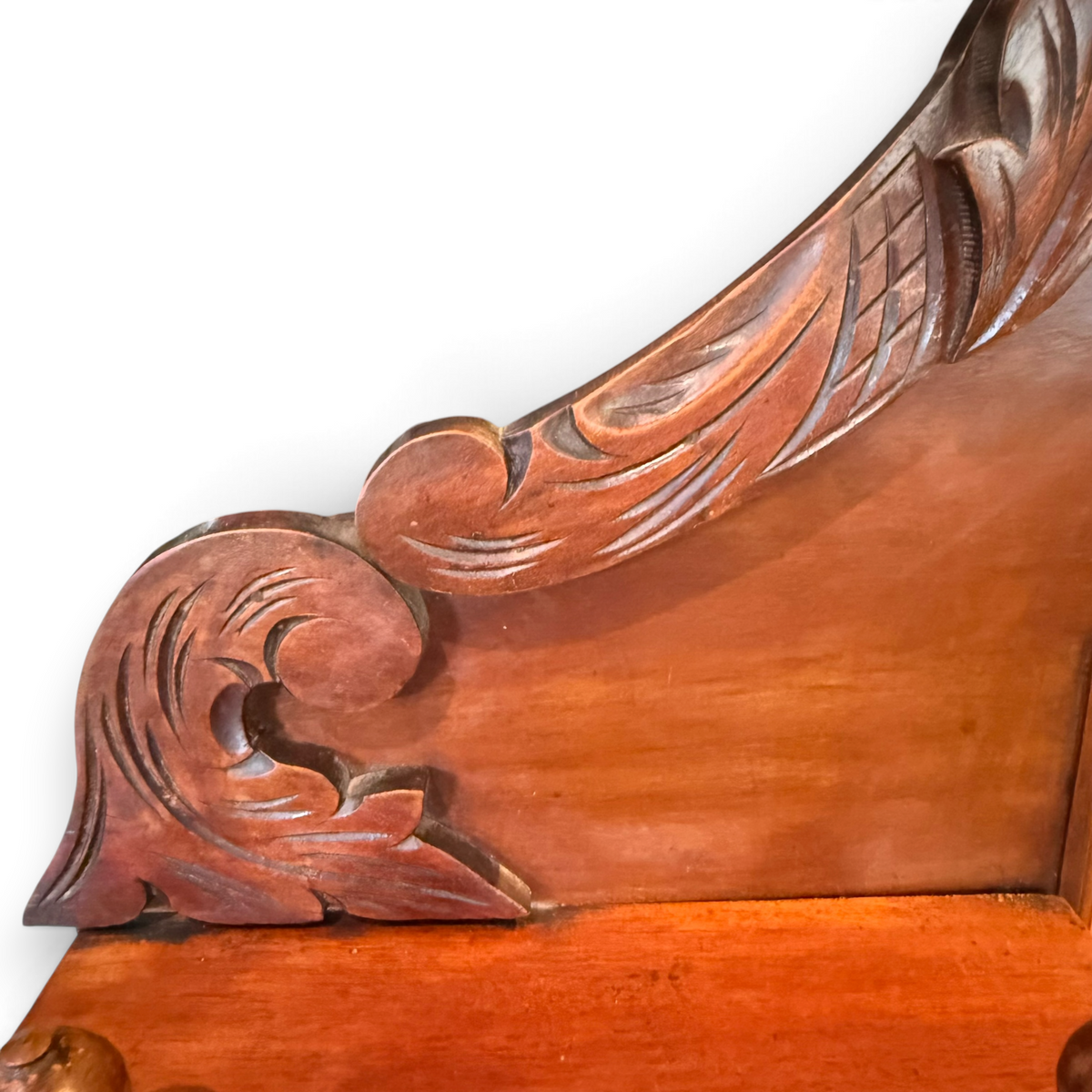 Victorian Mahogany Chiffonier Sideboard with Carved Mirrored Back