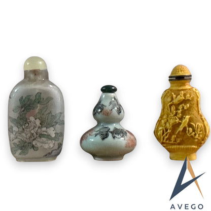 Collection of 5 Chinese Asian Snuff Bottles