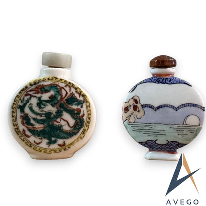 Collection of 5 Chinese Asian Snuff Bottles