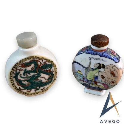 Collection of 5 Chinese Asian Snuff Bottles
