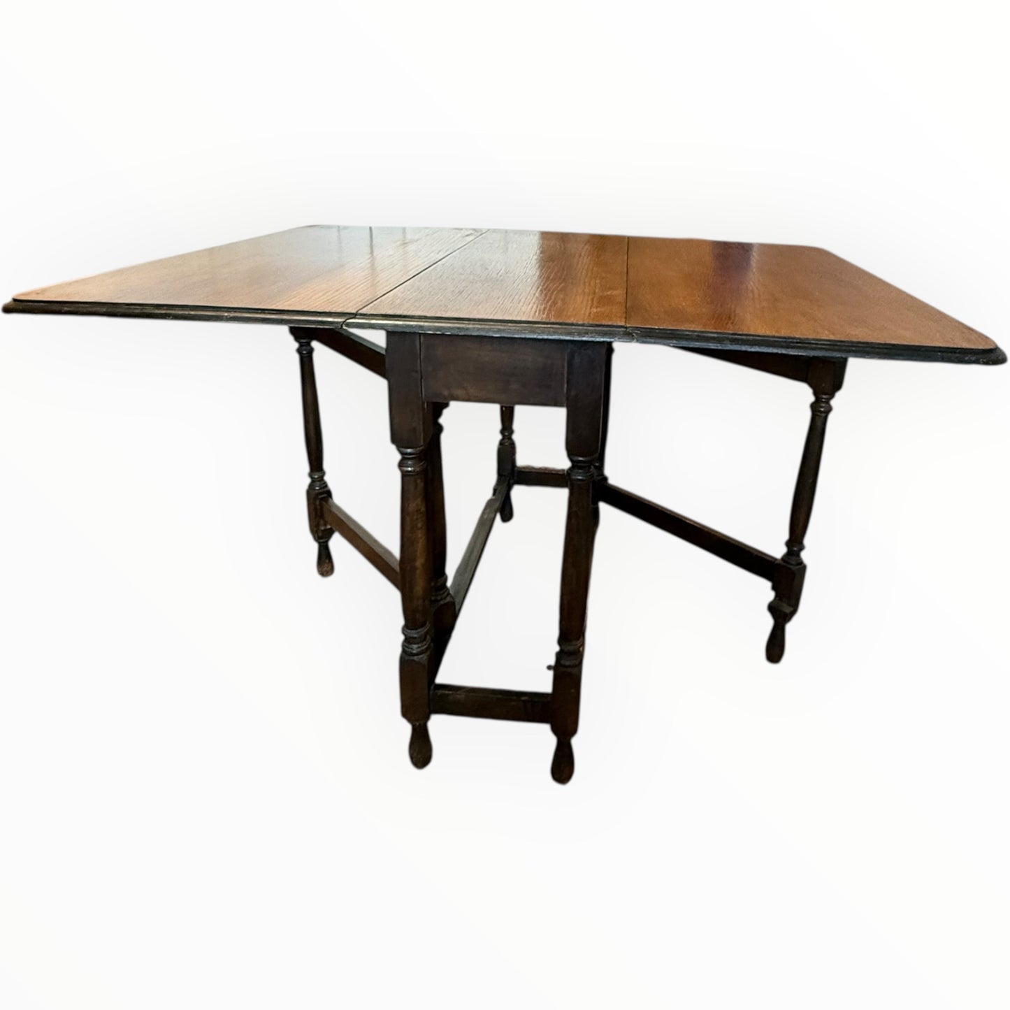Early 20th Century Oak Drop Leaf Table | Antique Folding Oak Dining Table