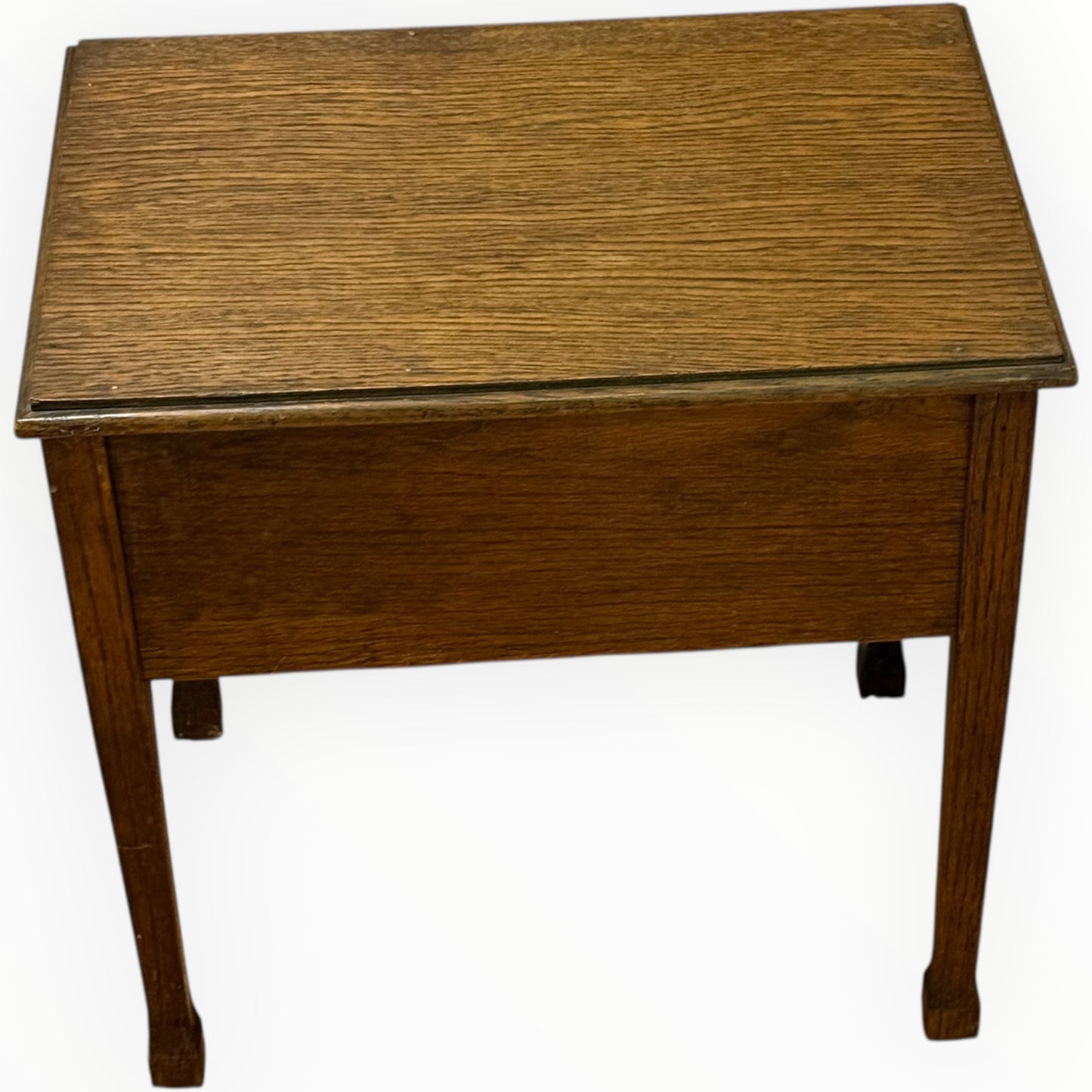 Vintage Sewing Box Table | Wooden Sewing Storage Box with Lift-Up Lid