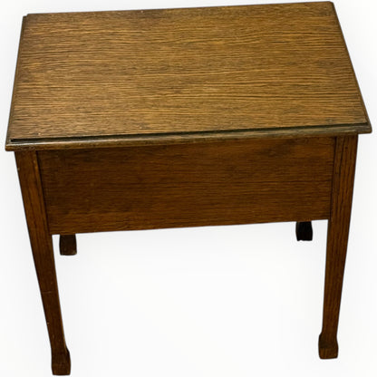 Vintage Sewing Box Table | Wooden Sewing Storage Box with Lift-Up Lid