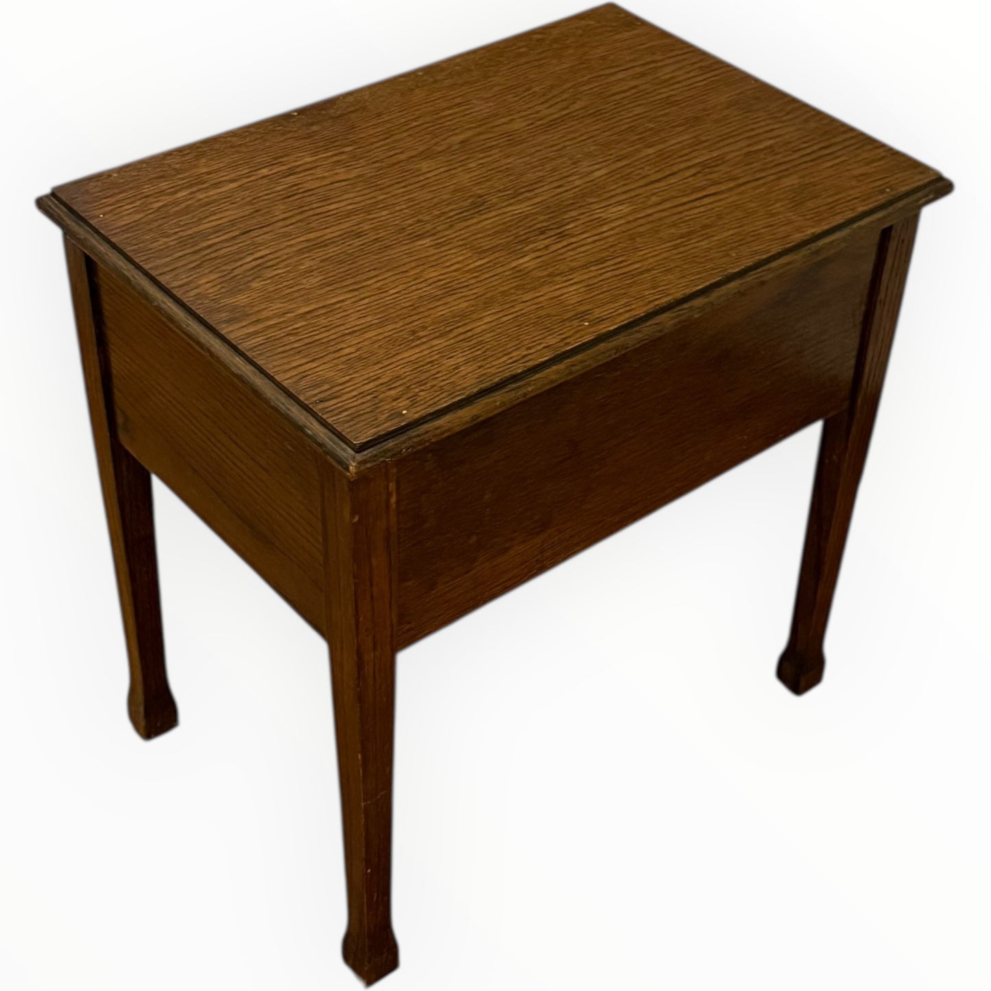 Vintage Sewing Box Table | Wooden Sewing Storage Box with Lift-Up Lid
